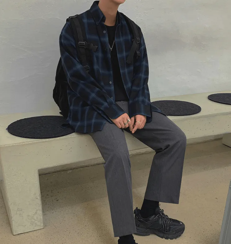Chicmy-Korean style, Korean men's outfit, minimalist style, street fashion No. 520 PLAID SHI