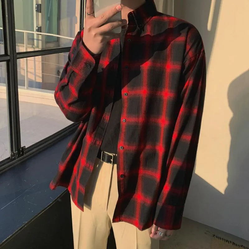 Chicmy-Korean style, Korean men's outfit, minimalist style, street fashion No. 520 PLAID SHI