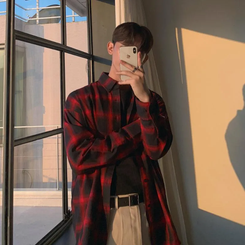 Chicmy-Korean style, Korean men's outfit, minimalist style, street fashion No. 520 PLAID SHI