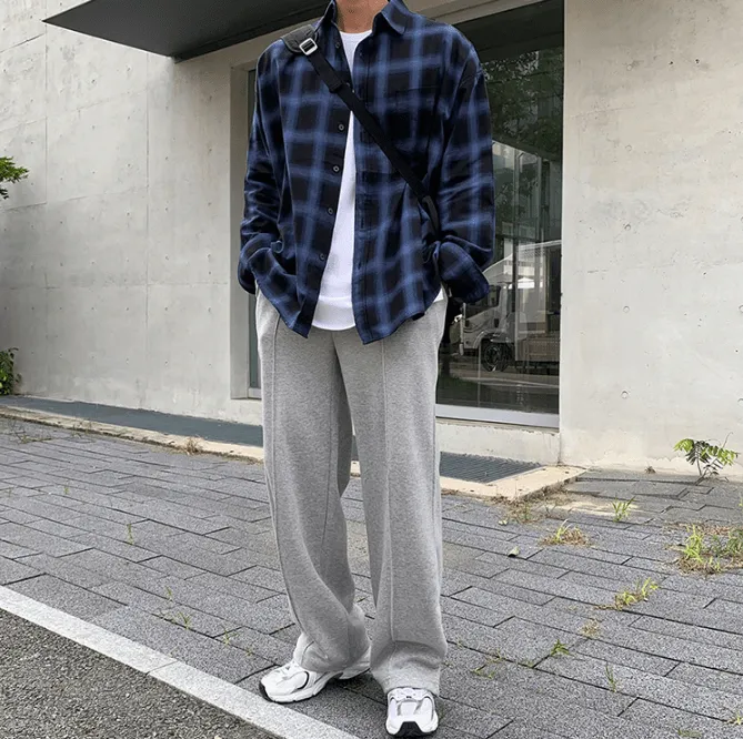 Chicmy-Korean style, Korean men's outfit, minimalist style, street fashion No. 520 PLAID SHI