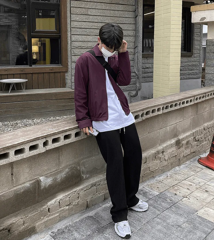 Chicmy-Korean style, Korean men's outfit, minimalist style, street fashion No. 922 PLEATED WIDE PANTS