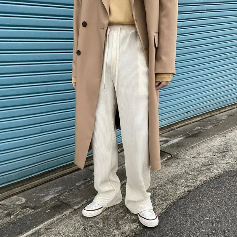 Chicmy-Korean style, Korean men's outfit, minimalist style, street fashion No. 922 PLEATED WIDE PANTS