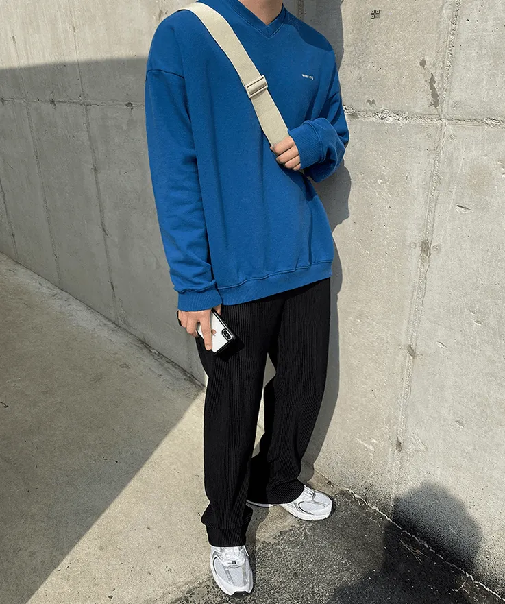 Chicmy-Korean style, Korean men's outfit, minimalist style, street fashion No. 922 PLEATED WIDE PANTS
