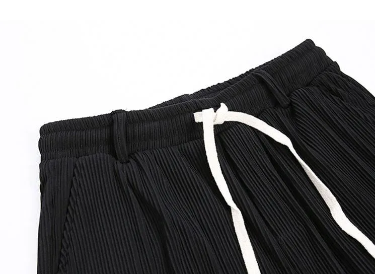 Chicmy-Korean style, Korean men's outfit, minimalist style, street fashion No. 922 PLEATED WIDE PANTS