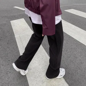 Chicmy-Korean style, Korean men's outfit, minimalist style, street fashion No. 922 PLEATED WIDE PANTS