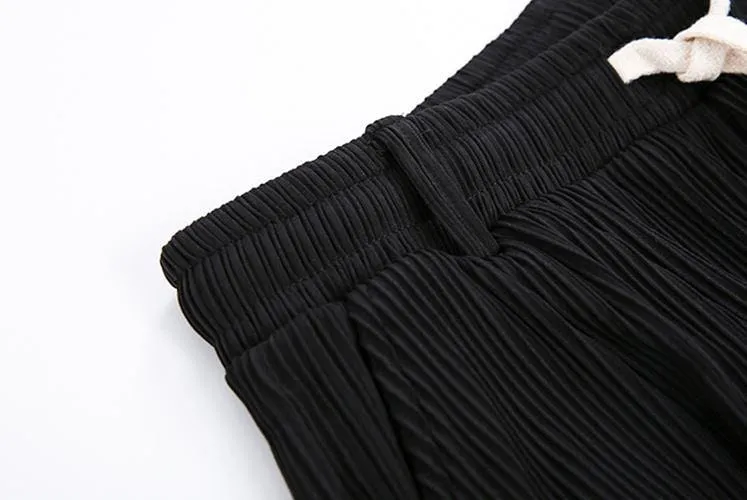 Chicmy-Korean style, Korean men's outfit, minimalist style, street fashion No. 922 PLEATED WIDE PANTS