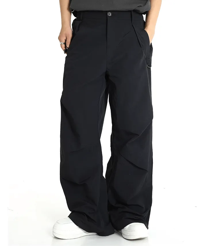 Chicmy-Korean style, Korean men's outfit, minimalist style, street fashion No. 9602 WIDE STRAIGHT TOOLING PANTS