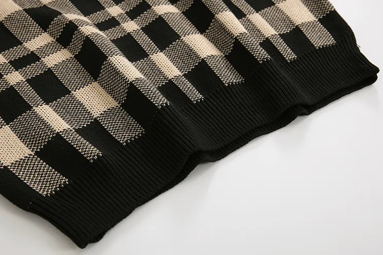 Chicmy-Korean style, Korean men's outfit, minimalist style, street fashion PLAID V-NECK SWEATER