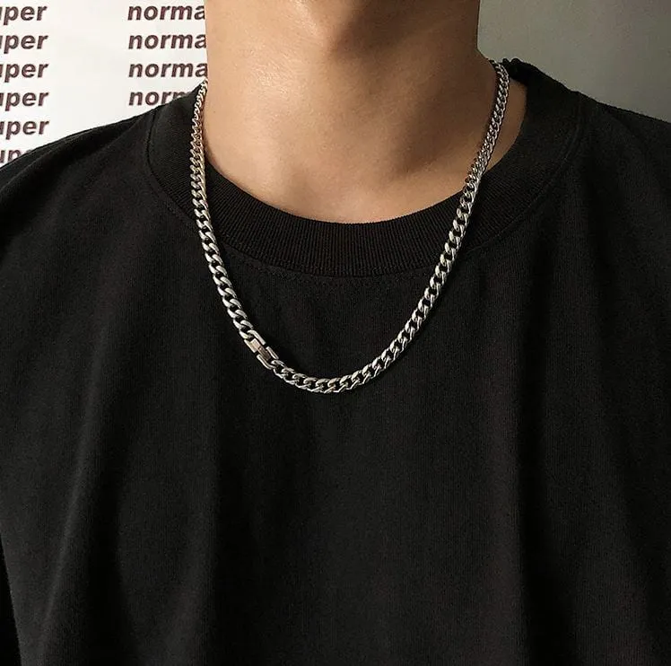 Chicmy-Korean style, Korean men's outfit, minimalist style, street fashion6MM CHAIN CUBAN NECKLACE