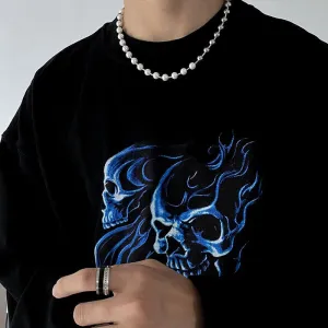 Chicmy-Korean style, Korean men's outfit, minimalist style, street fashionHALF PEARL NECKLACE
