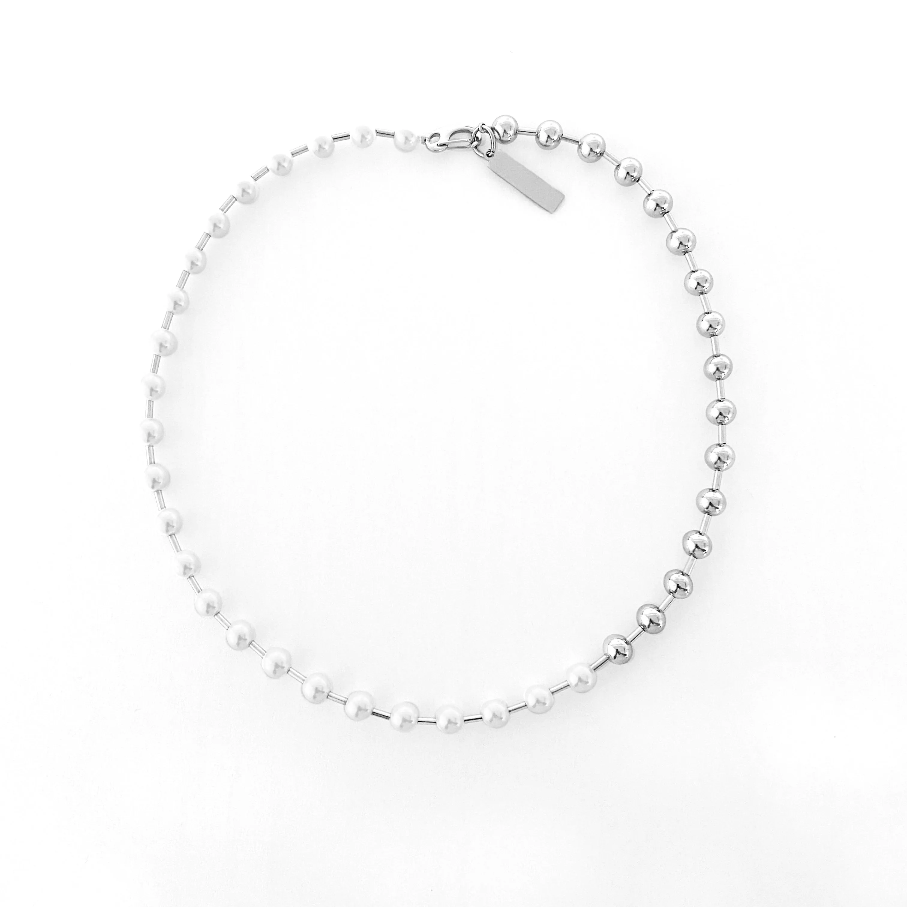 Chicmy-Korean style, Korean men's outfit, minimalist style, street fashionHALF PEARL NECKLACE