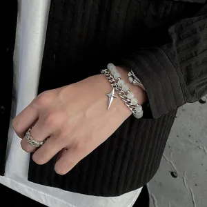 Chicmy-Korean style, Korean men's outfit, minimalist style, street fashionPENDANT PEARL DOUBLE LAYER BRACELET