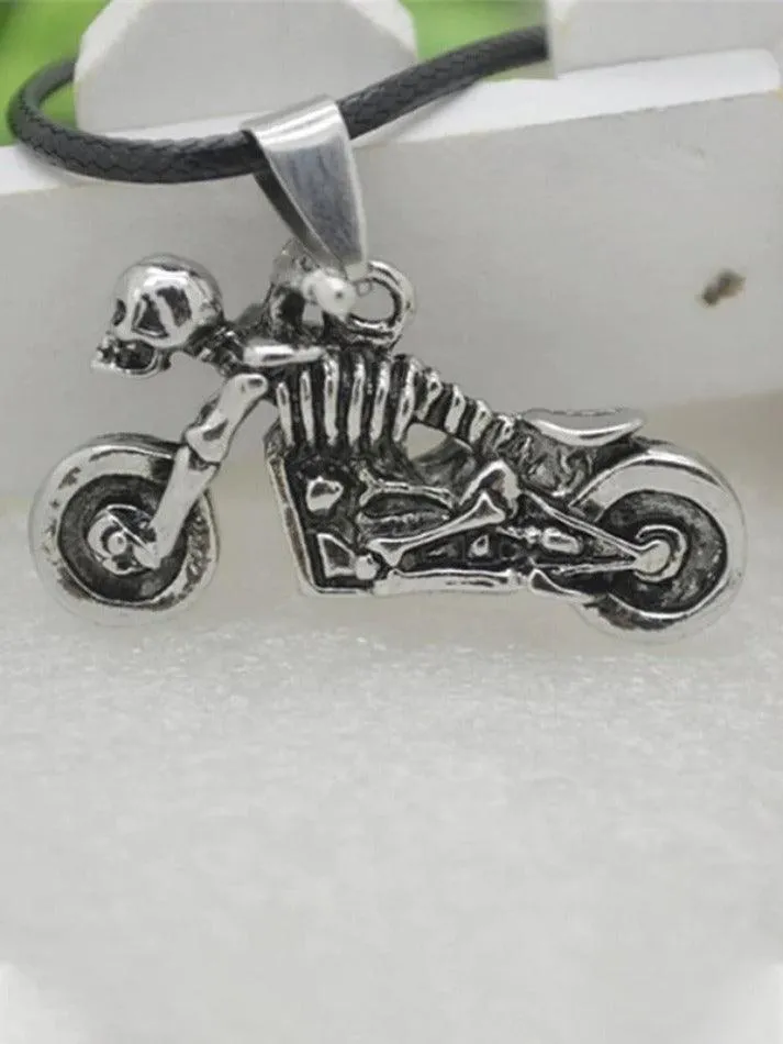 Chicmy-Men's Vintage Moto Skull Necklace