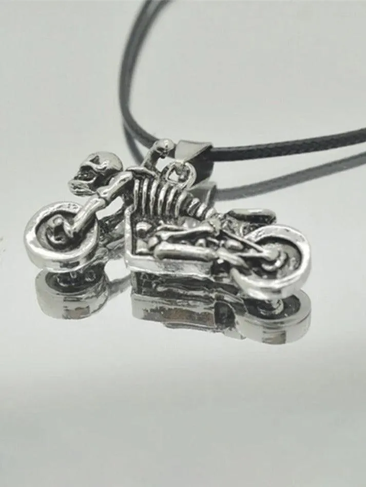 Chicmy-Men's Vintage Moto Skull Necklace