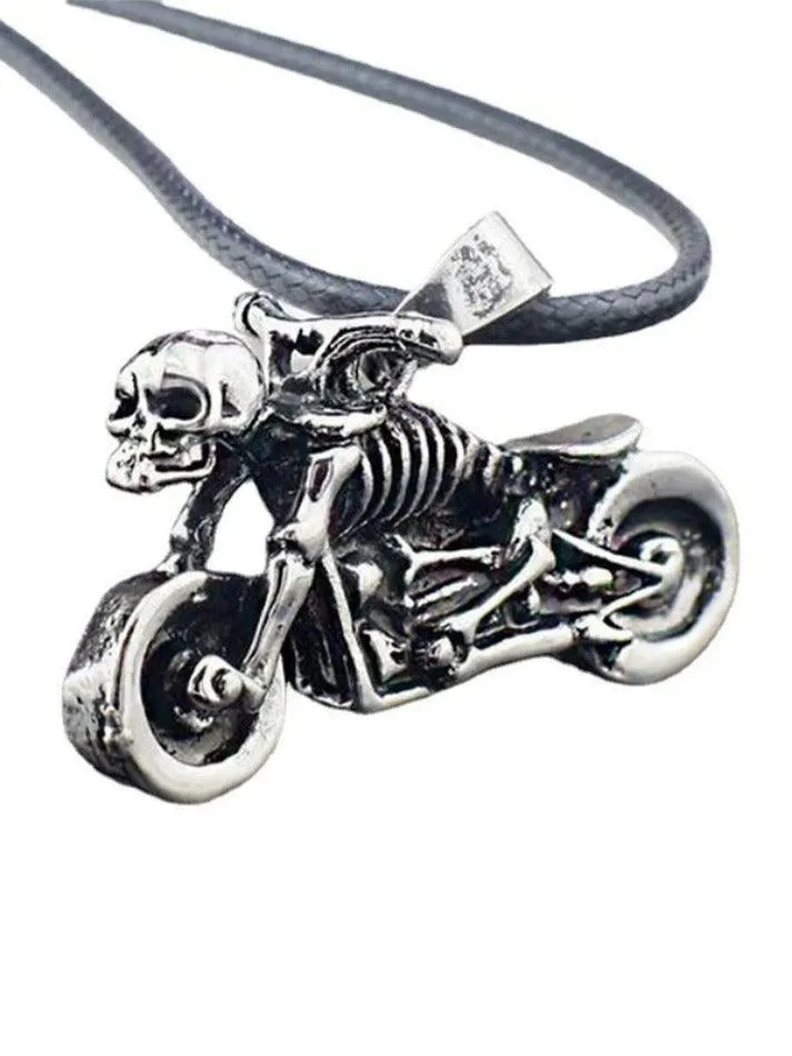 Chicmy-Men's Vintage Moto Skull Necklace