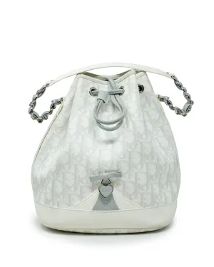 Christian Dior Cream & Grey Oblique Leather Bucket Bag  - AGL1911