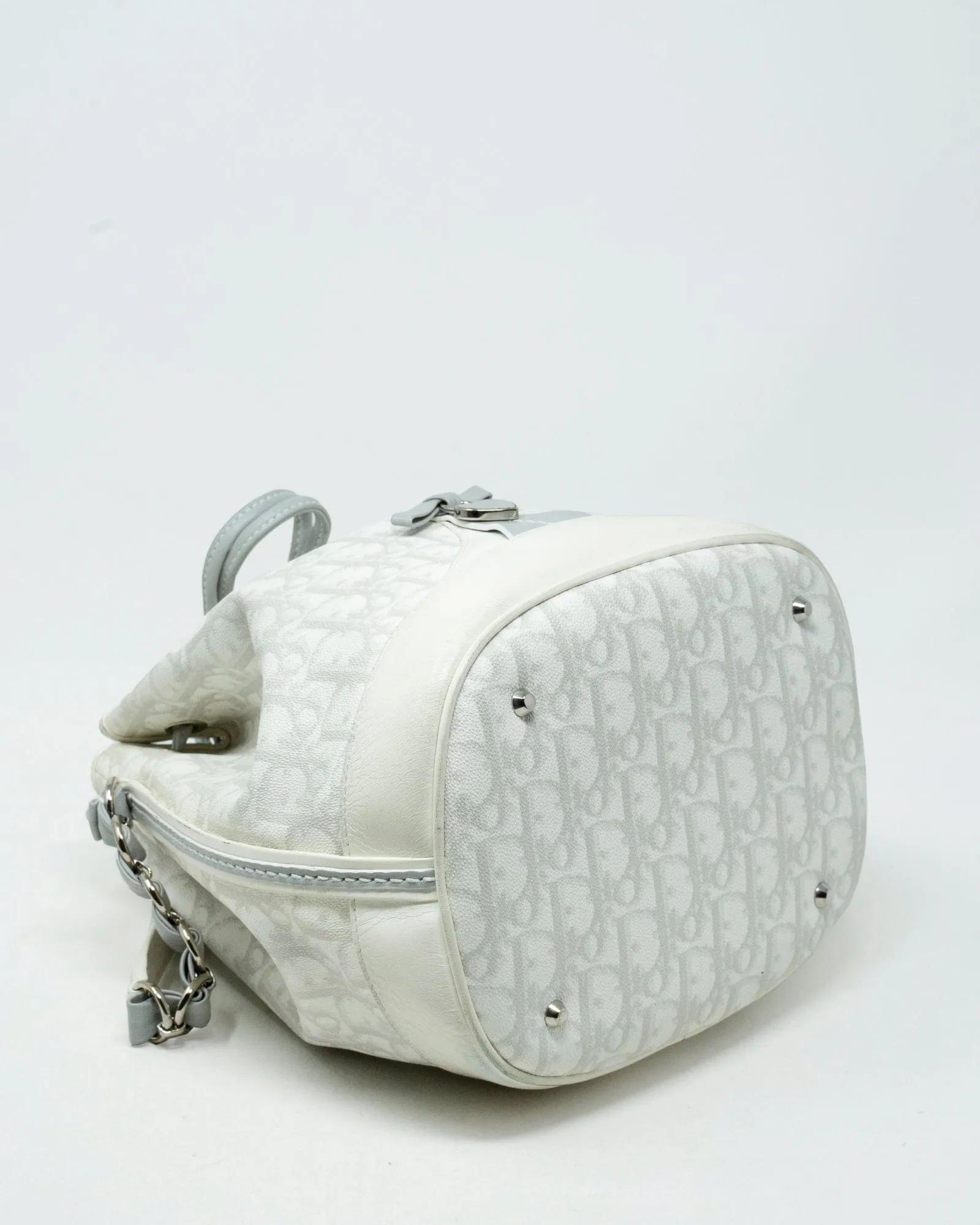 Christian Dior Cream & Grey Oblique Leather Bucket Bag  - AGL1911