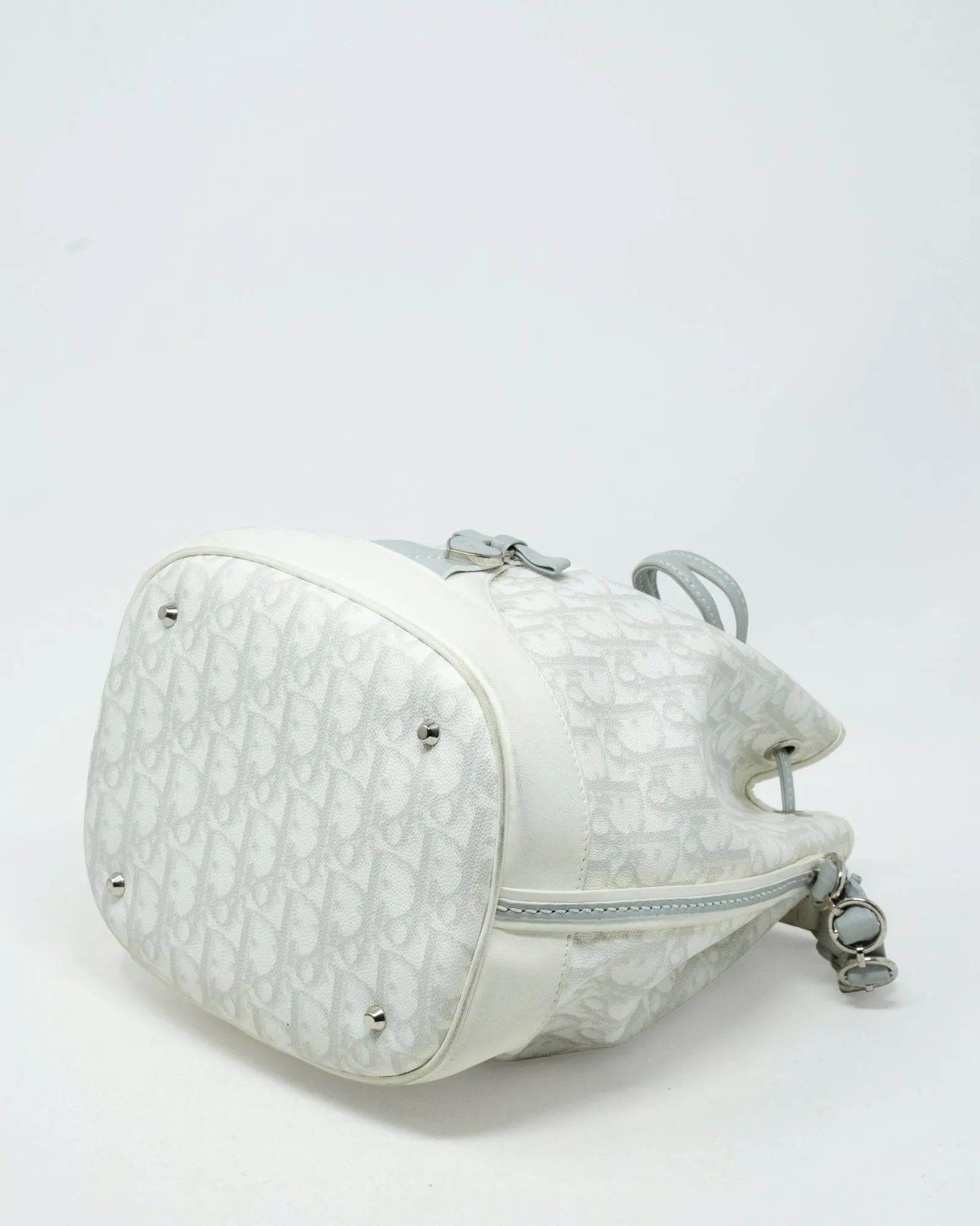 Christian Dior Cream & Grey Oblique Leather Bucket Bag  - AGL1911
