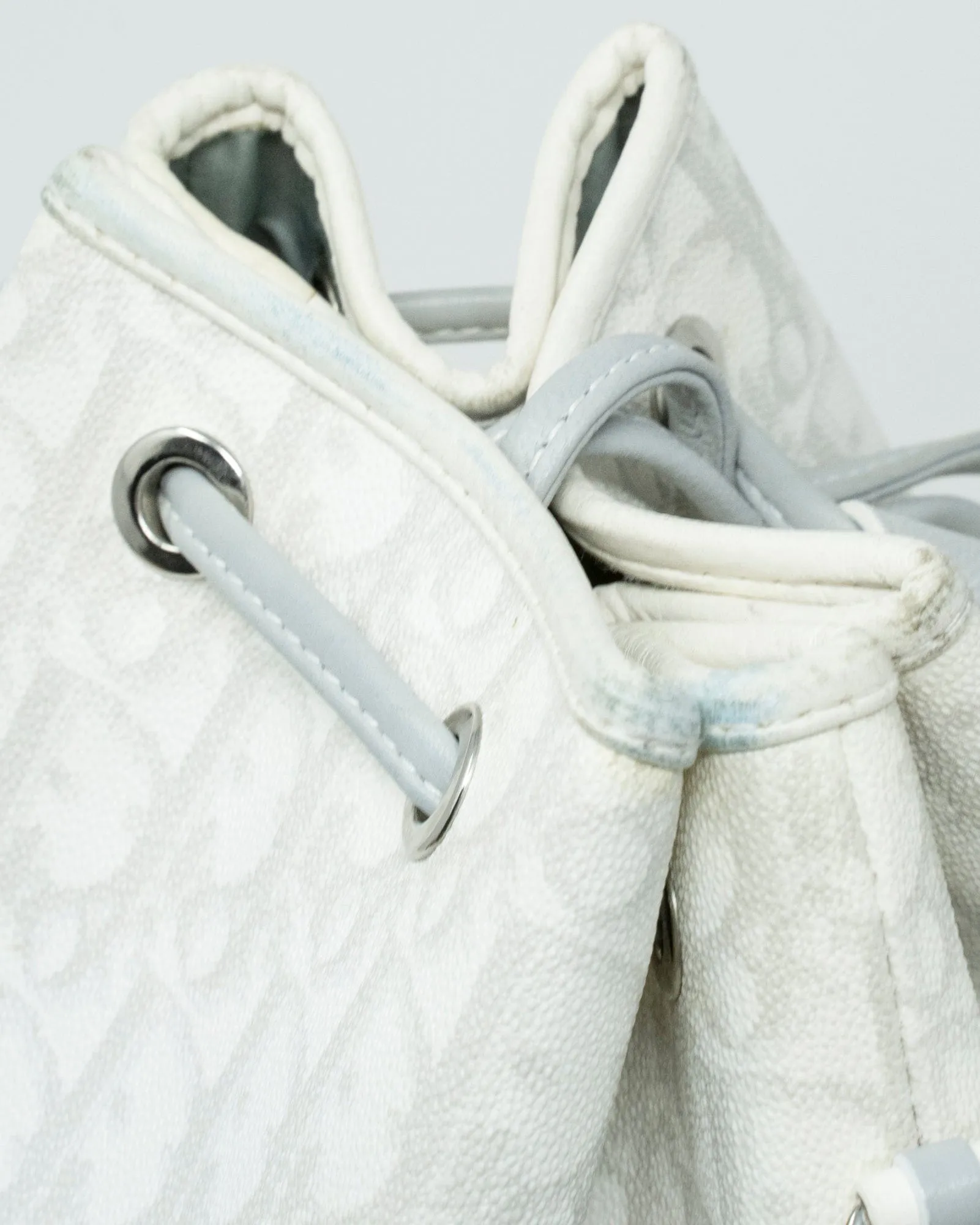 Christian Dior Cream & Grey Oblique Leather Bucket Bag  - AGL1911