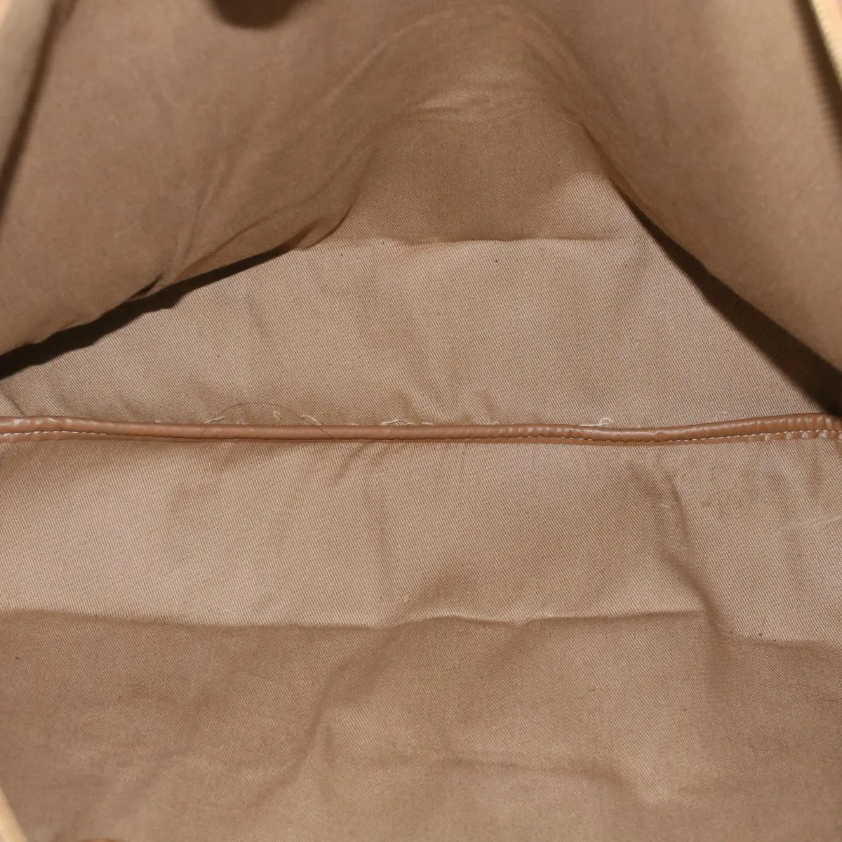 CHRISTIAN DIOR Honeycomb Canvas Tote Bag PVC Leather Beige Brown Auth ar9982