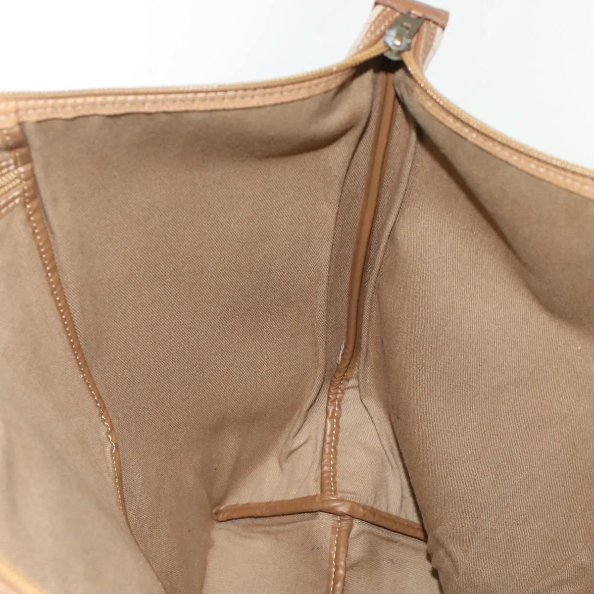 CHRISTIAN DIOR Honeycomb Canvas Tote Bag PVC Leather Beige Brown Auth ar9982