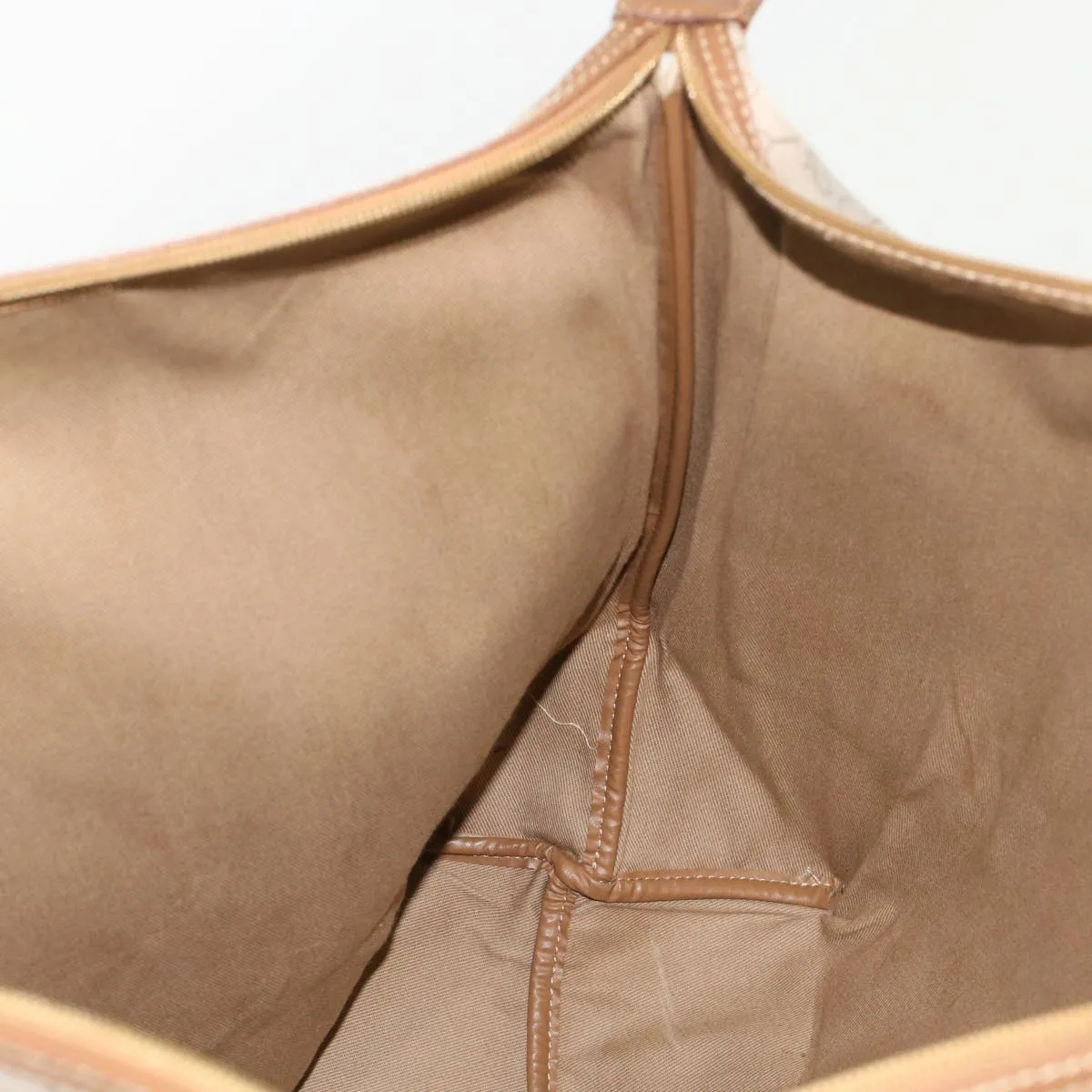 CHRISTIAN DIOR Honeycomb Canvas Tote Bag PVC Leather Beige Brown Auth ar9982