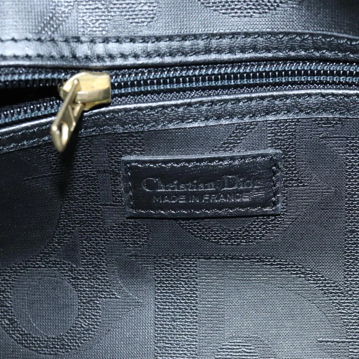 CHRISTIAN DIOR Trotter Canvas Boston Bag 2way Black Auth yk11514