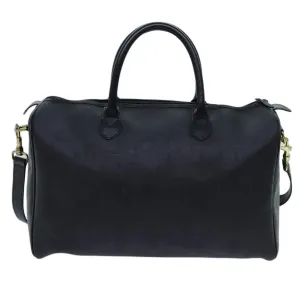 CHRISTIAN DIOR Trotter Canvas Boston Bag 2way Black Auth yk11514