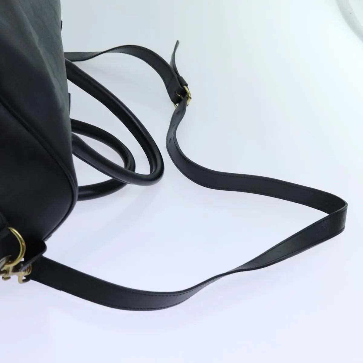 CHRISTIAN DIOR Trotter Canvas Boston Bag 2way Black Auth yk11514