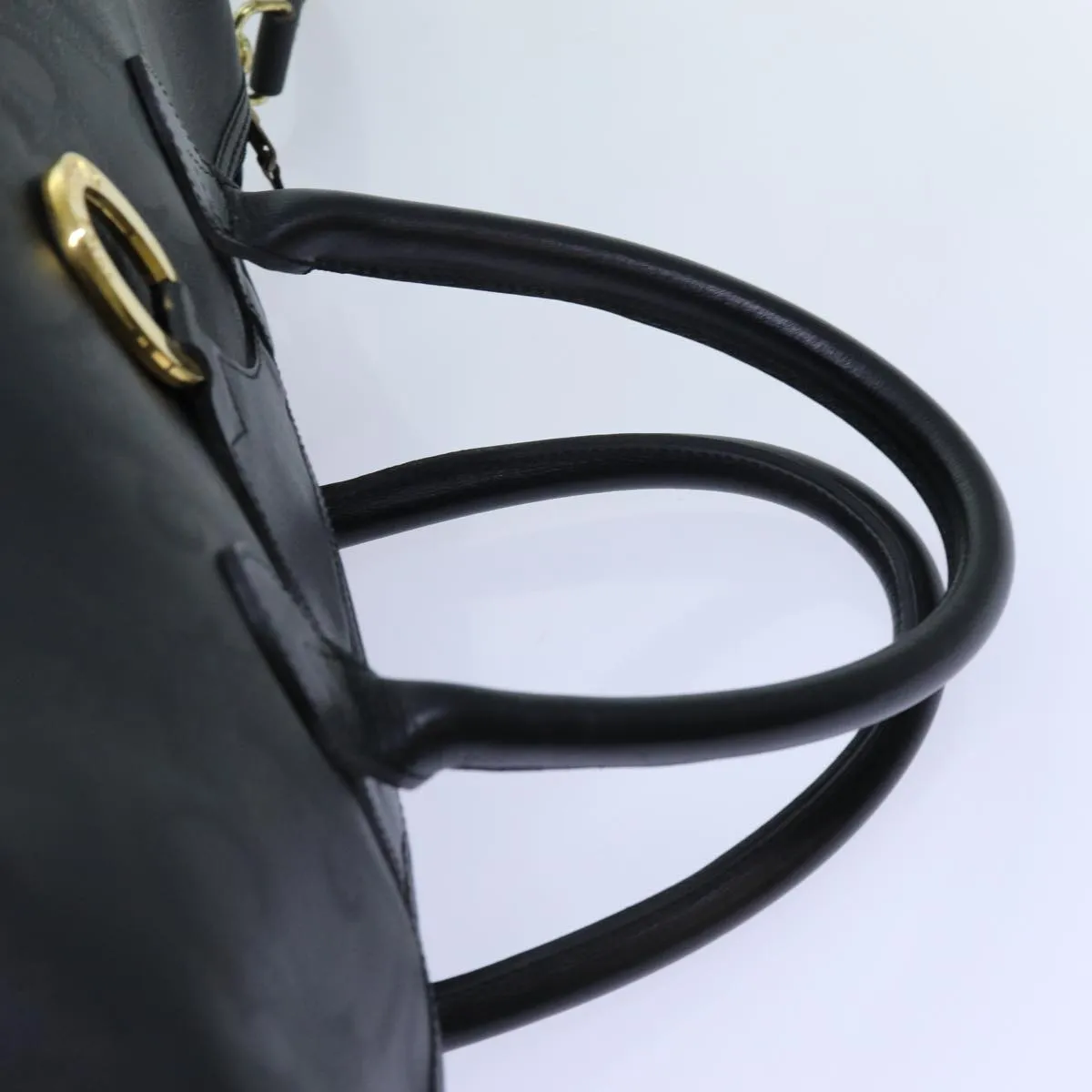 CHRISTIAN DIOR Trotter Canvas Boston Bag 2way Black Auth yk11514