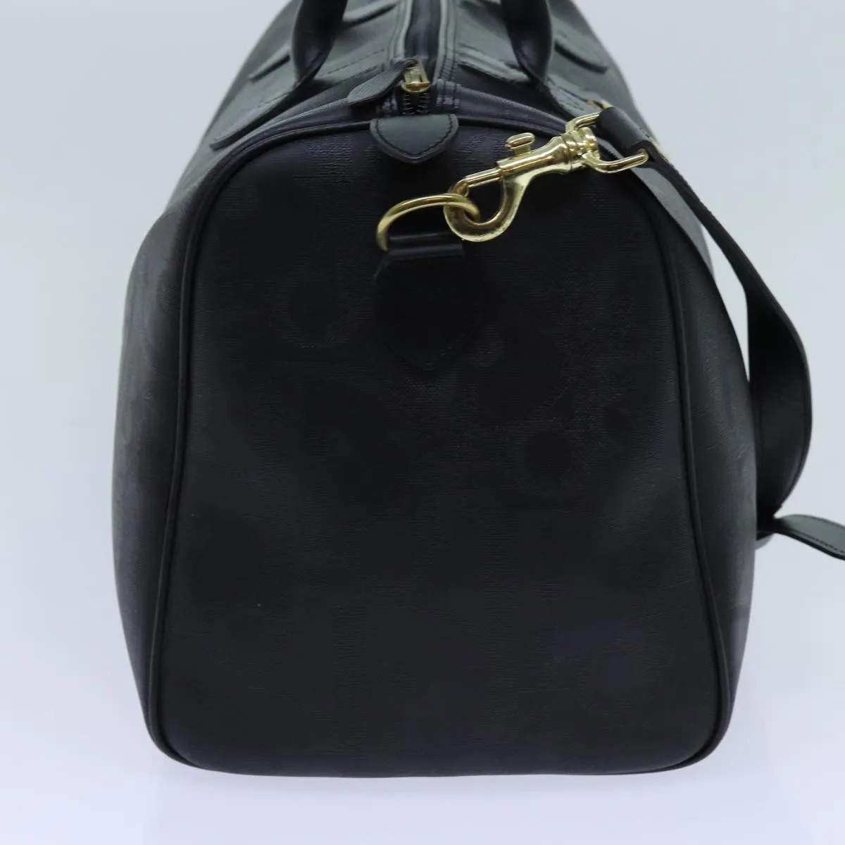 CHRISTIAN DIOR Trotter Canvas Boston Bag 2way Black Auth yk11514