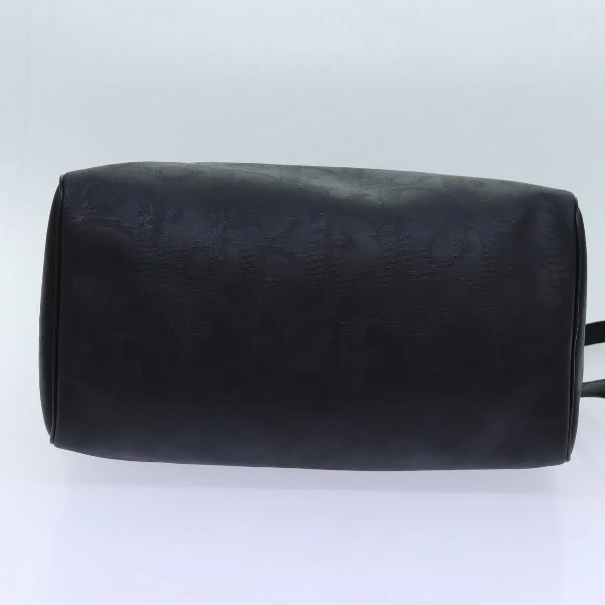 CHRISTIAN DIOR Trotter Canvas Boston Bag 2way Black Auth yk11514