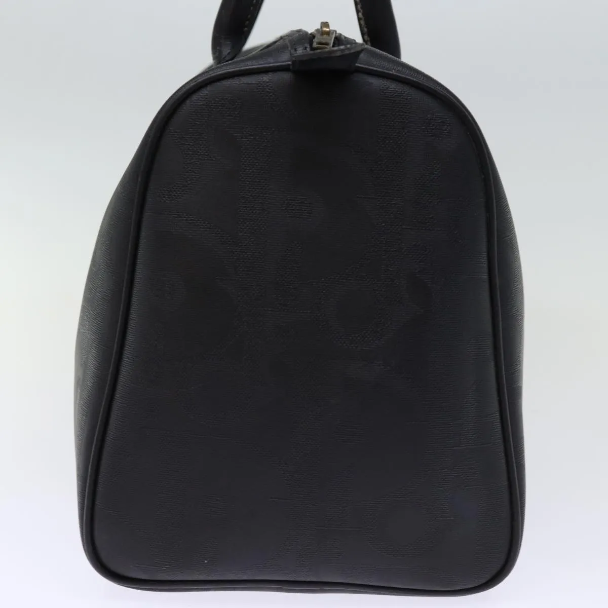 CHRISTIAN DIOR Trotter Canvas Boston Bag Black Auth yk12582