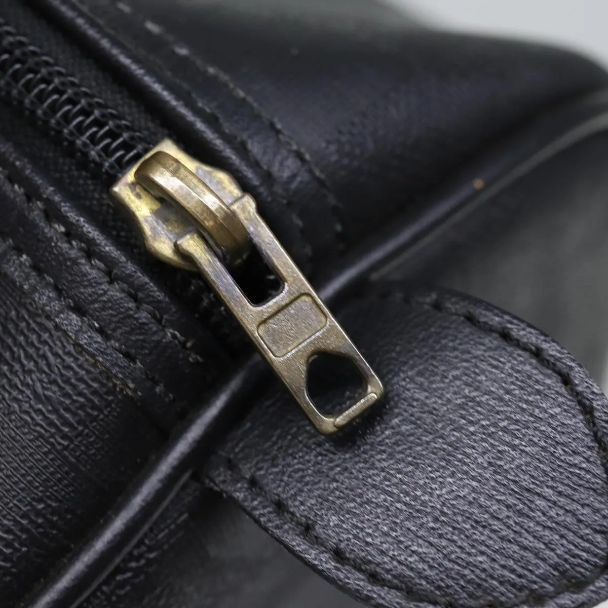 CHRISTIAN DIOR Trotter Canvas Boston Bag Black Auth yk12582