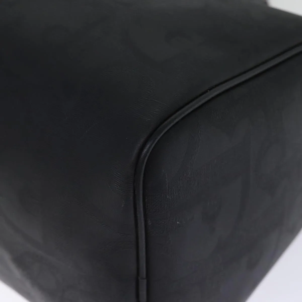 CHRISTIAN DIOR Trotter Canvas Boston Bag Black Auth yk12582