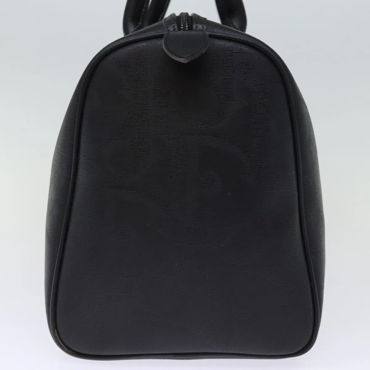 CHRISTIAN DIOR Trotter Canvas Boston Bag Black Auth yk12582