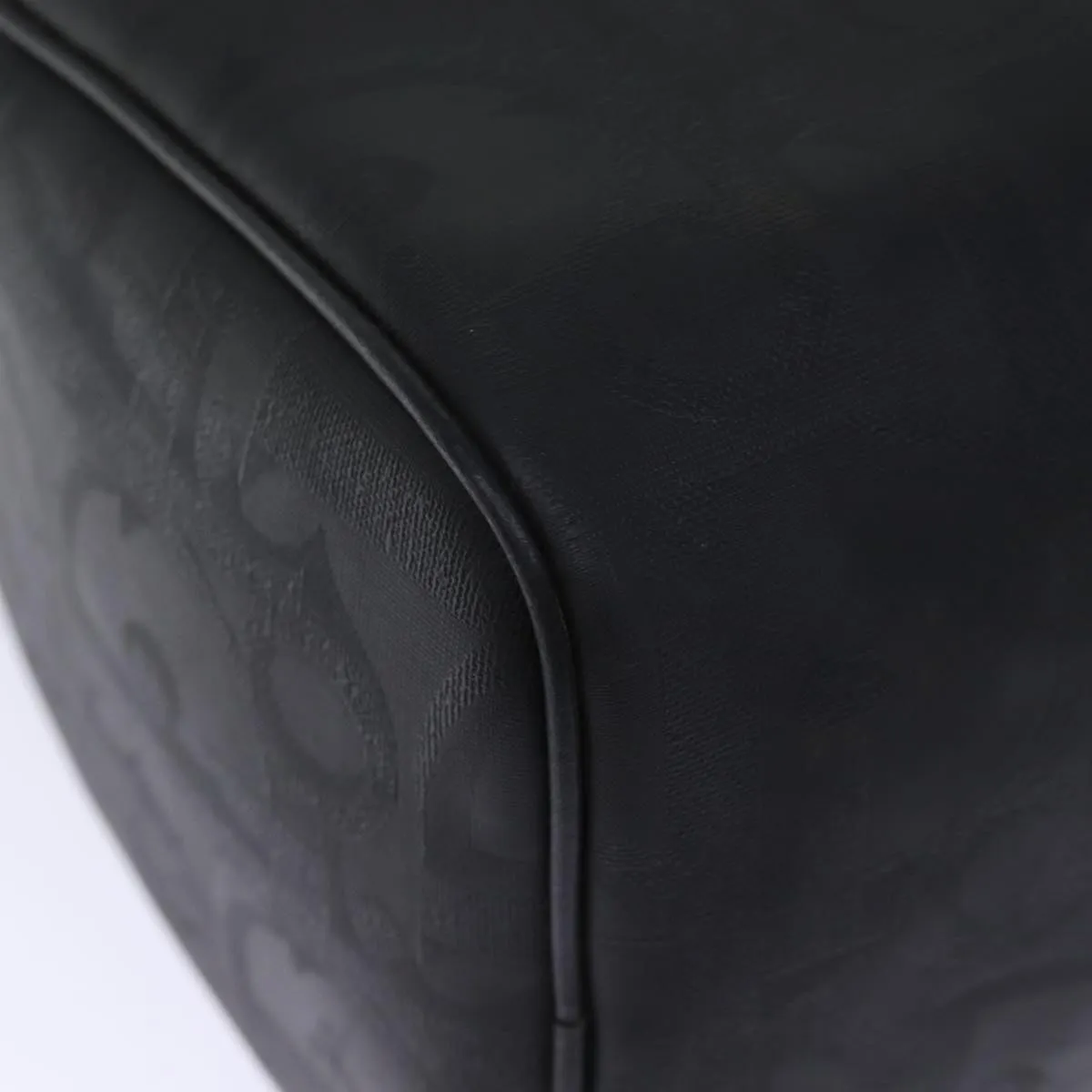 CHRISTIAN DIOR Trotter Canvas Boston Bag Black Auth yk12582