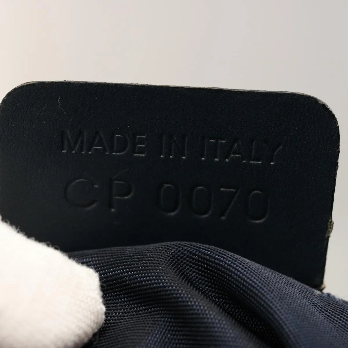 CHRISTIAN DIOR Trotter Canvas Boston Bag Navy Auth 75131