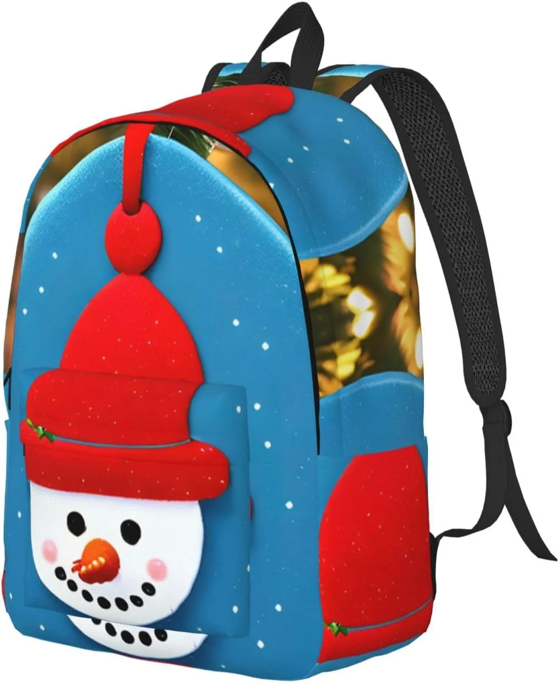 Christmas Carton Snowman Print Canvas Backpack Women,Mens Travel Casual Daypack Bookbag For Laptop Work Travel Hiking