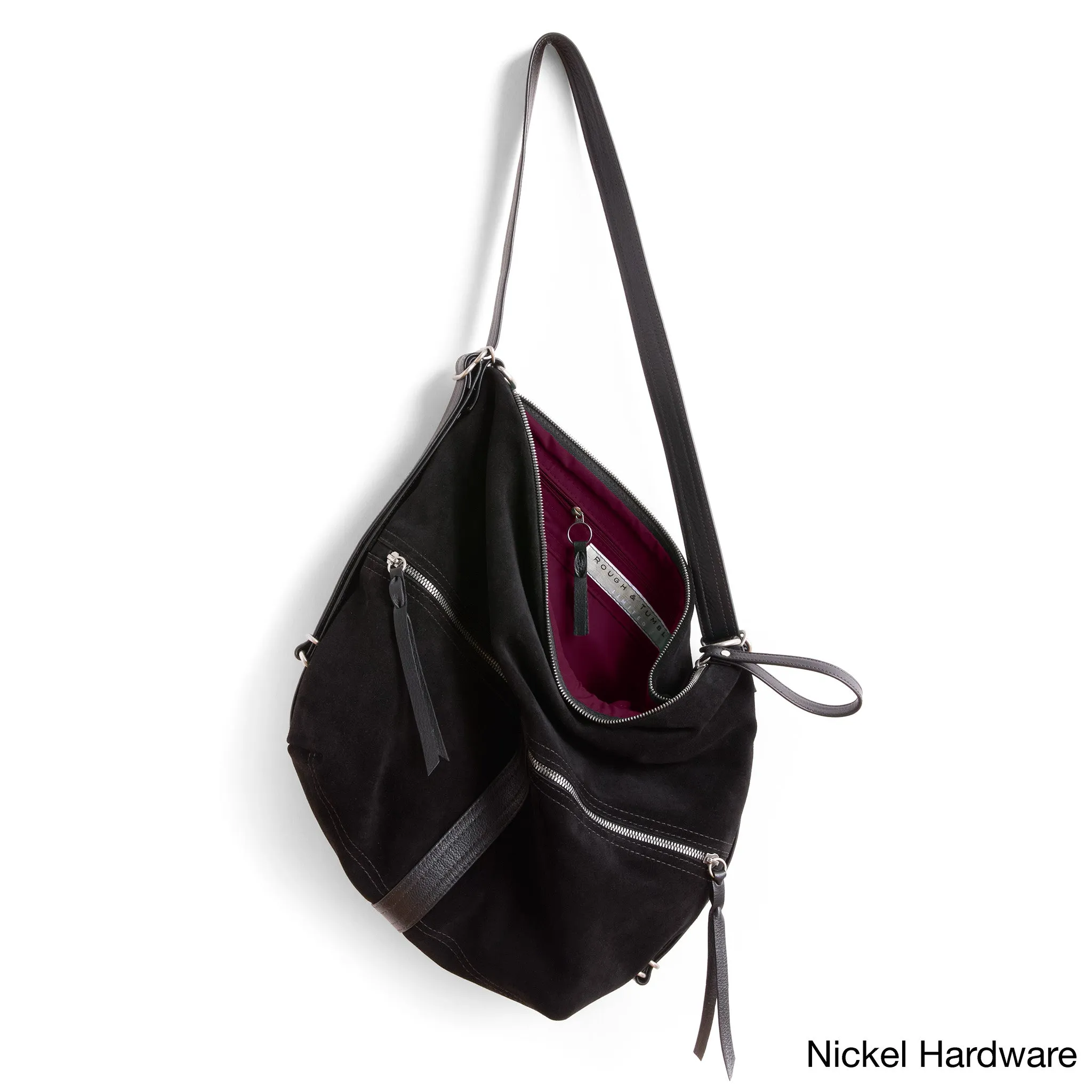city safari™ | black suede | 3 in 1 adjustable | choose size   lining   pulls   hardware finish