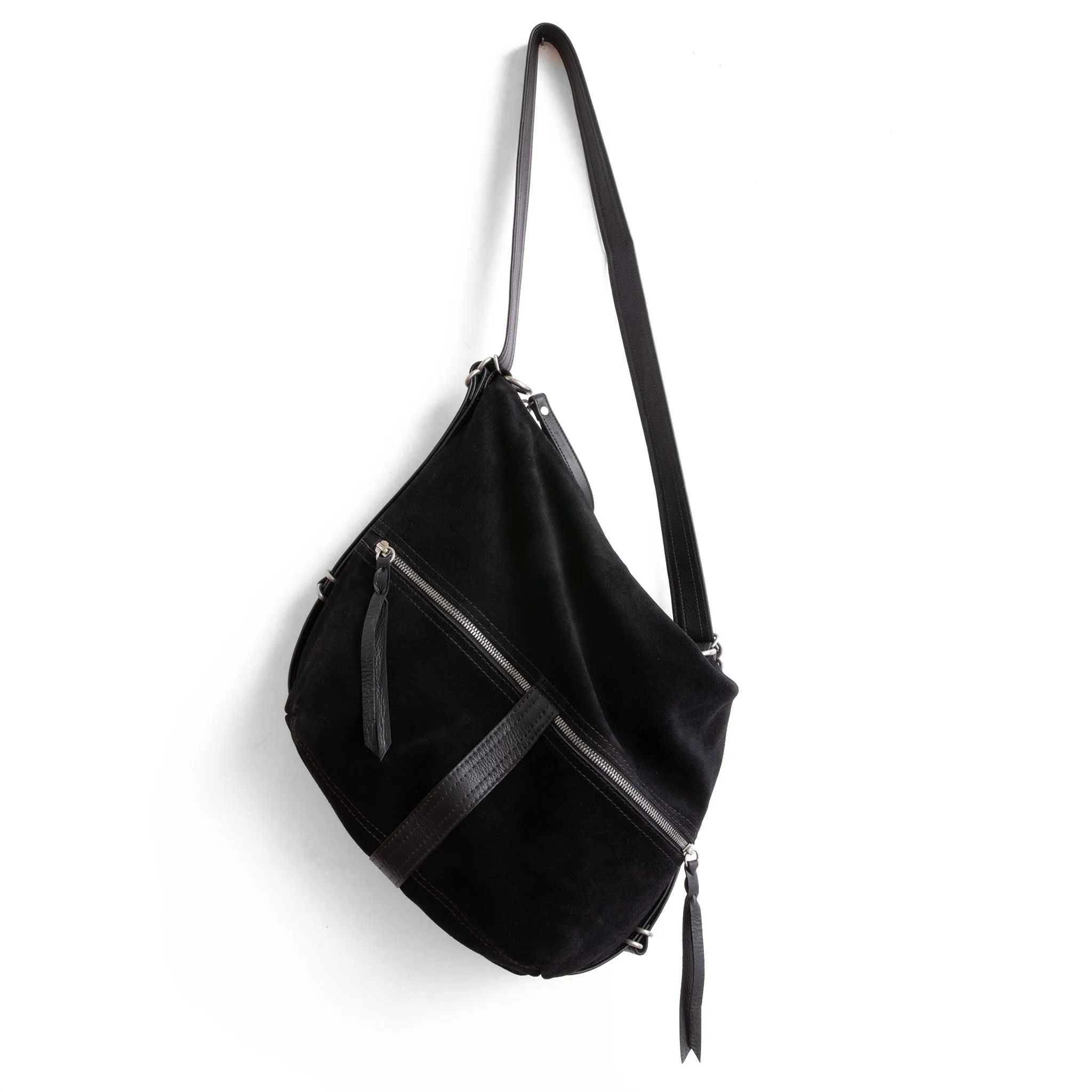 city safari™ | black suede | 3 in 1 adjustable | choose size   lining   pulls   hardware finish