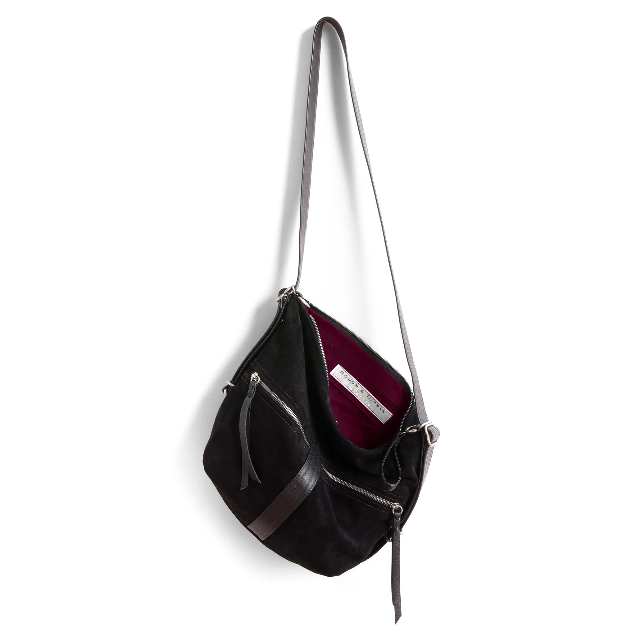 city safari™ | black suede | 3 in 1 adjustable | choose size   lining   pulls   hardware finish