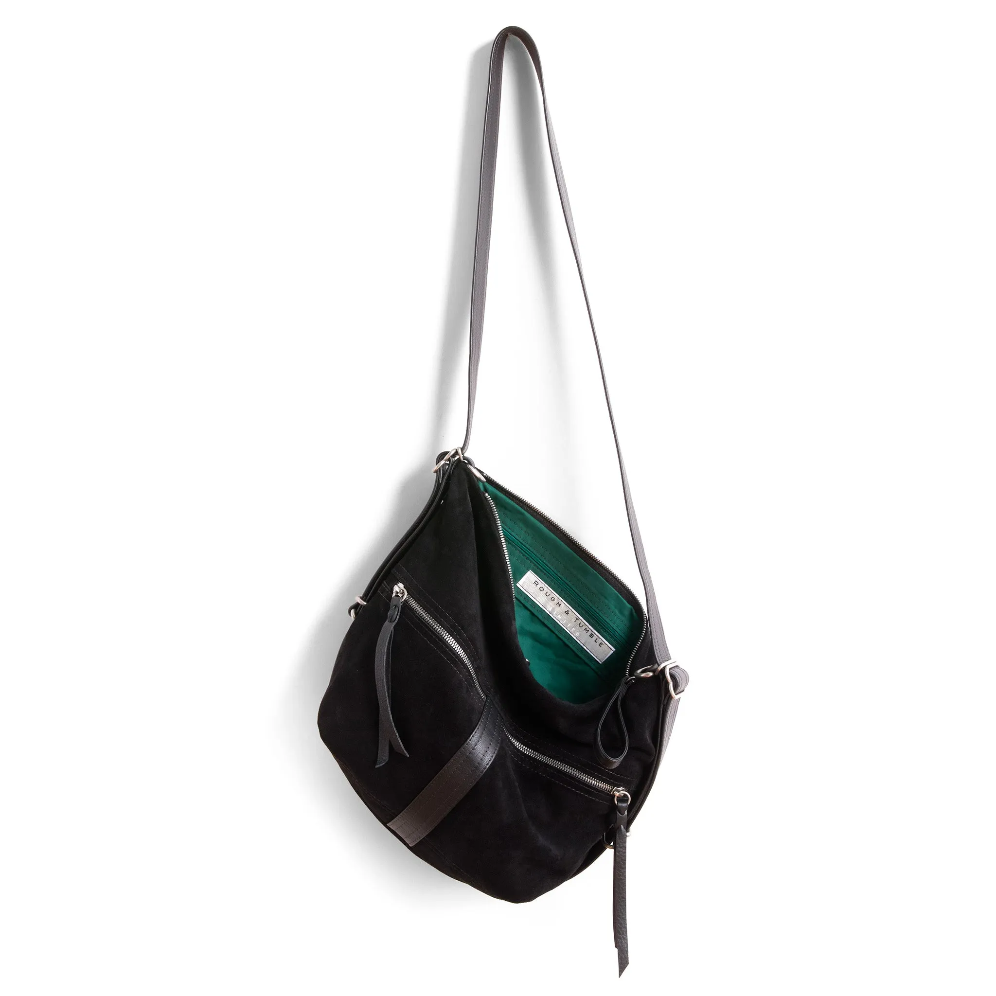 city safari™ | black suede | 3 in 1 adjustable | choose size   lining   pulls   hardware finish