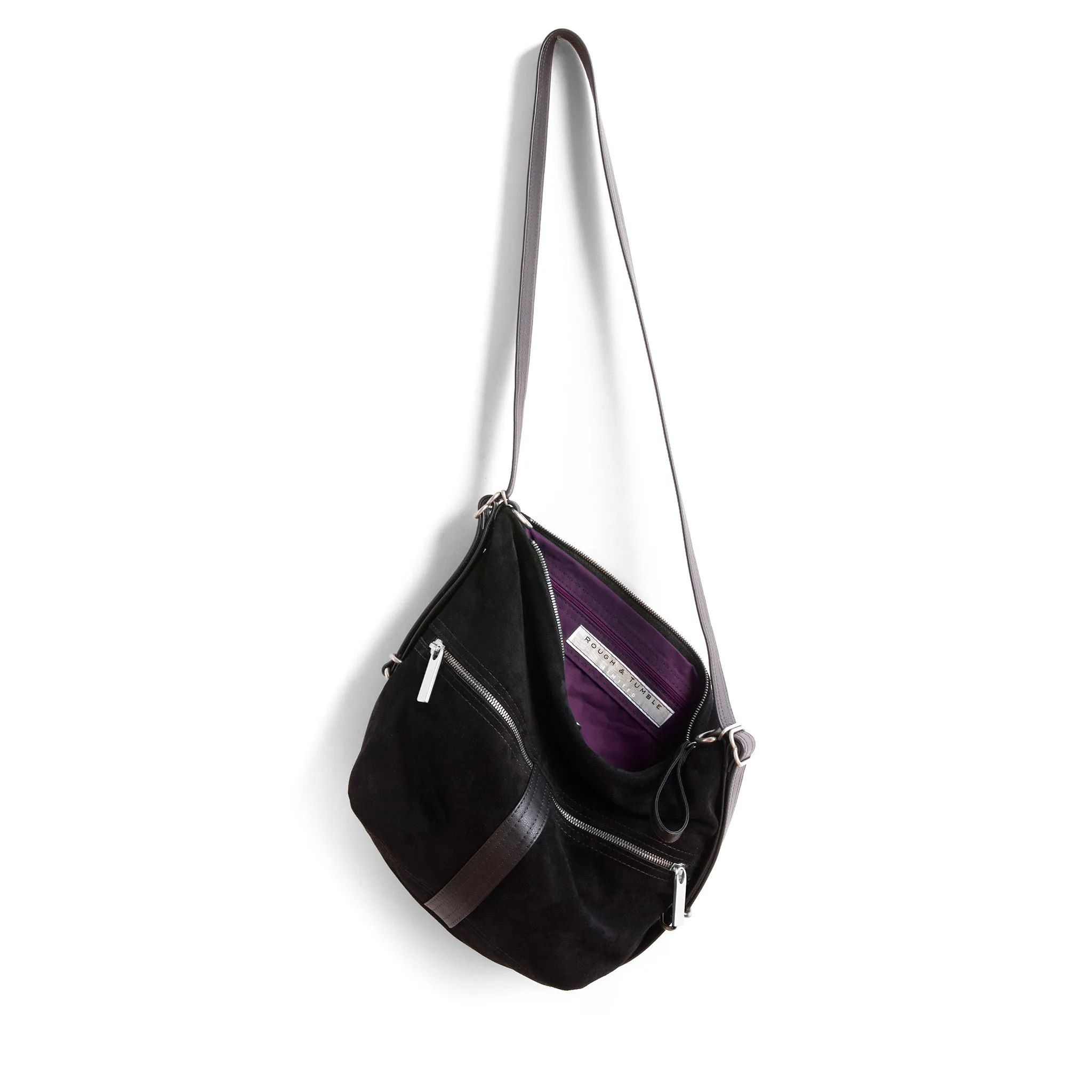 city safari™ | black suede | 3 in 1 adjustable | choose size   lining   pulls   hardware finish