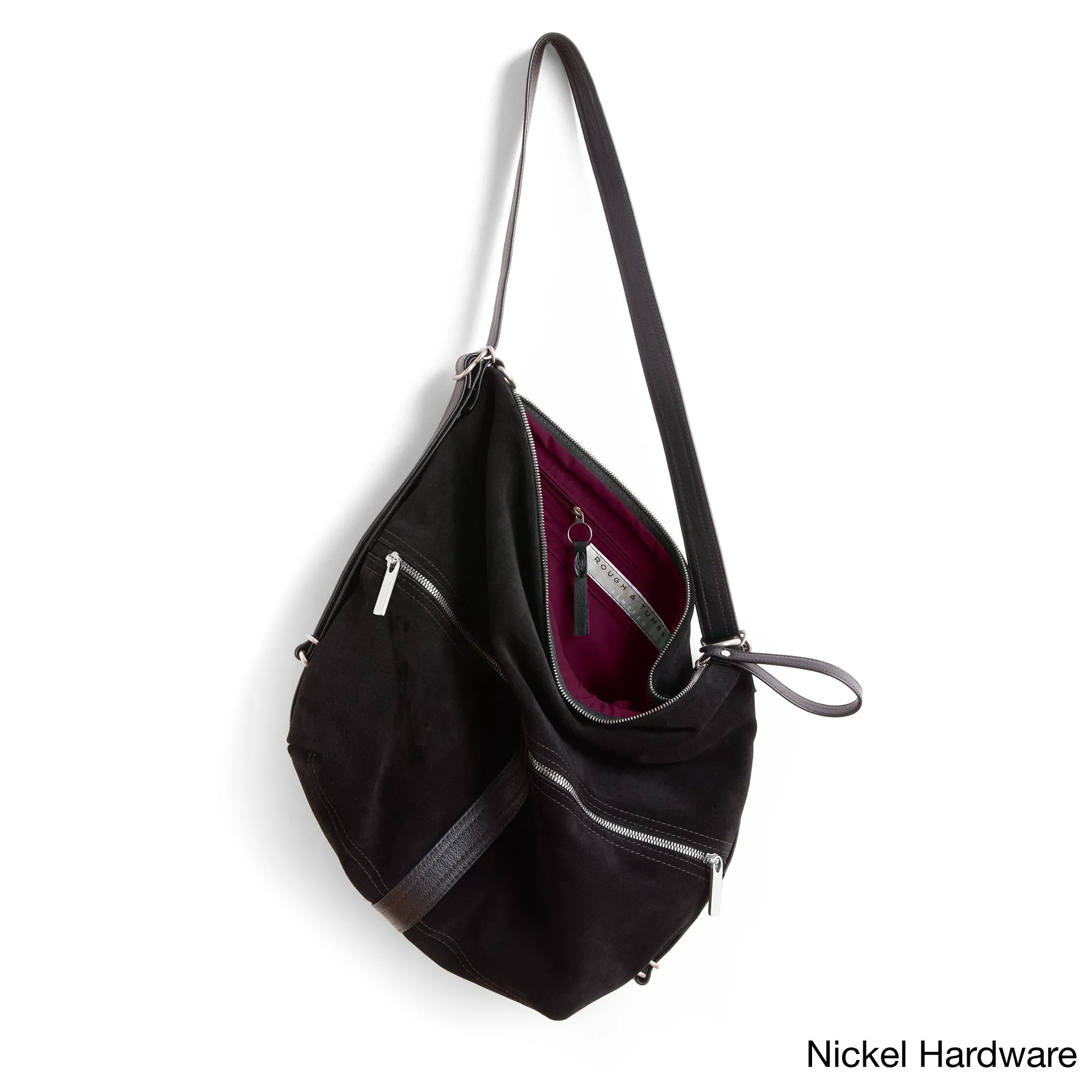 city safari™ | black suede | 3 in 1 adjustable | choose size   lining   pulls   hardware finish
