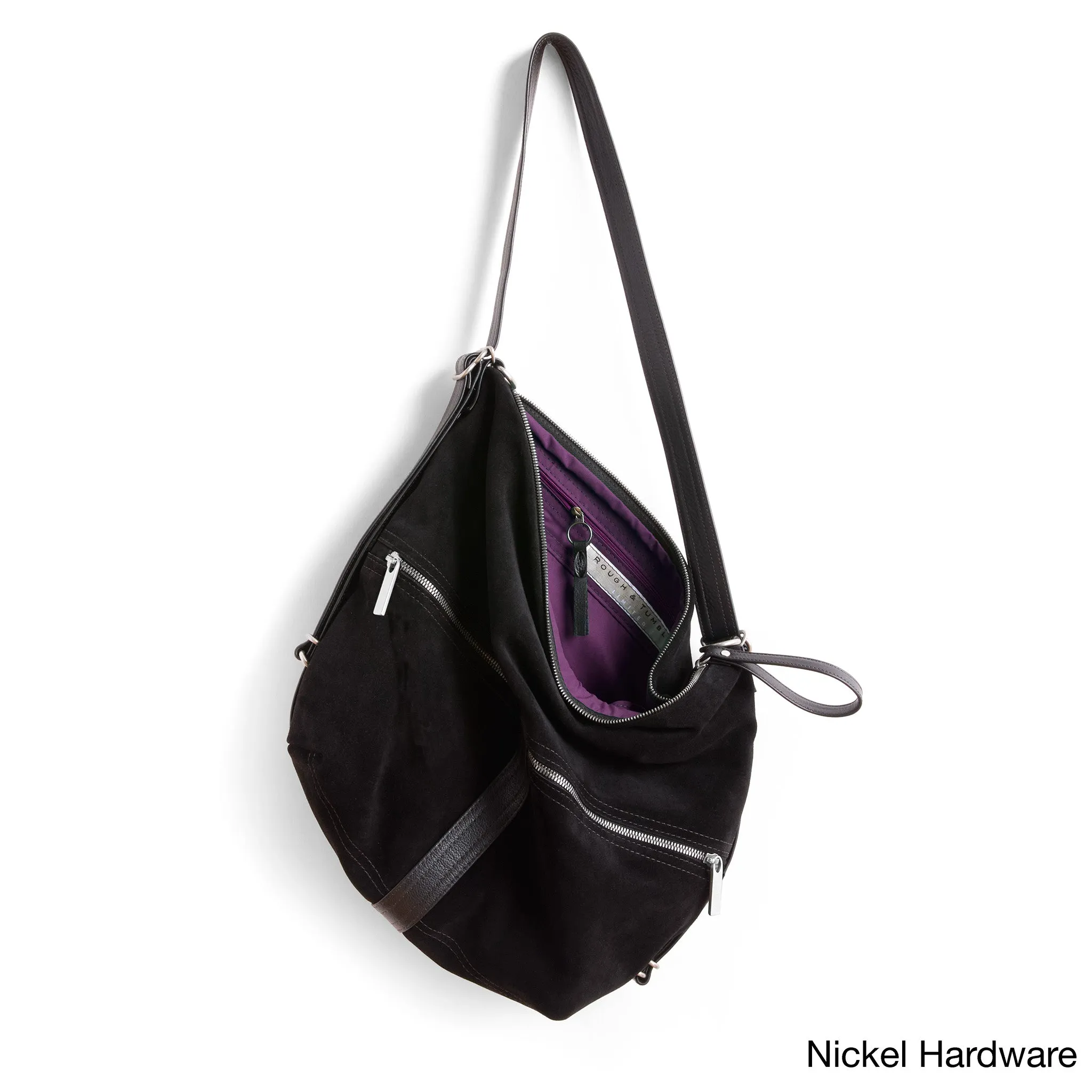 city safari™ | black suede | 3 in 1 adjustable | choose size   lining   pulls   hardware finish