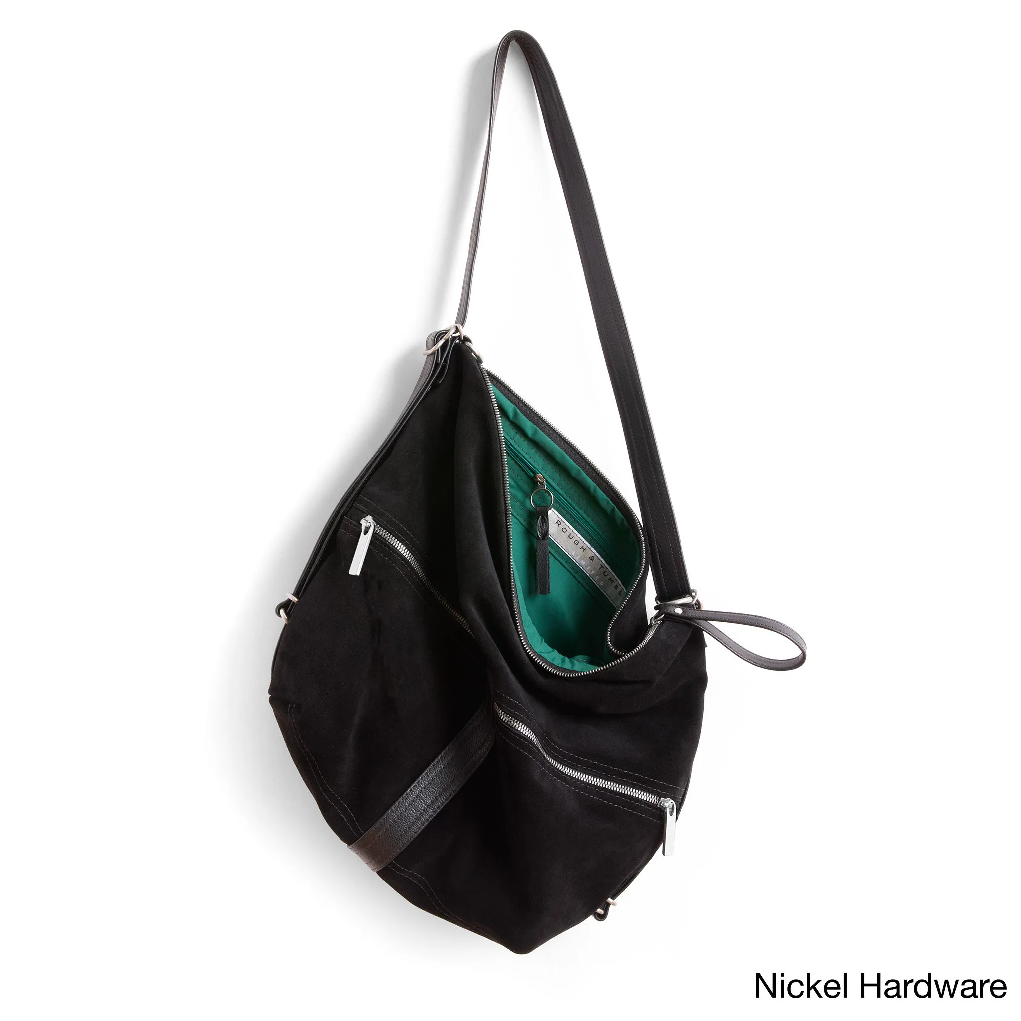 city safari™ | black suede | 3 in 1 adjustable | choose size   lining   pulls   hardware finish
