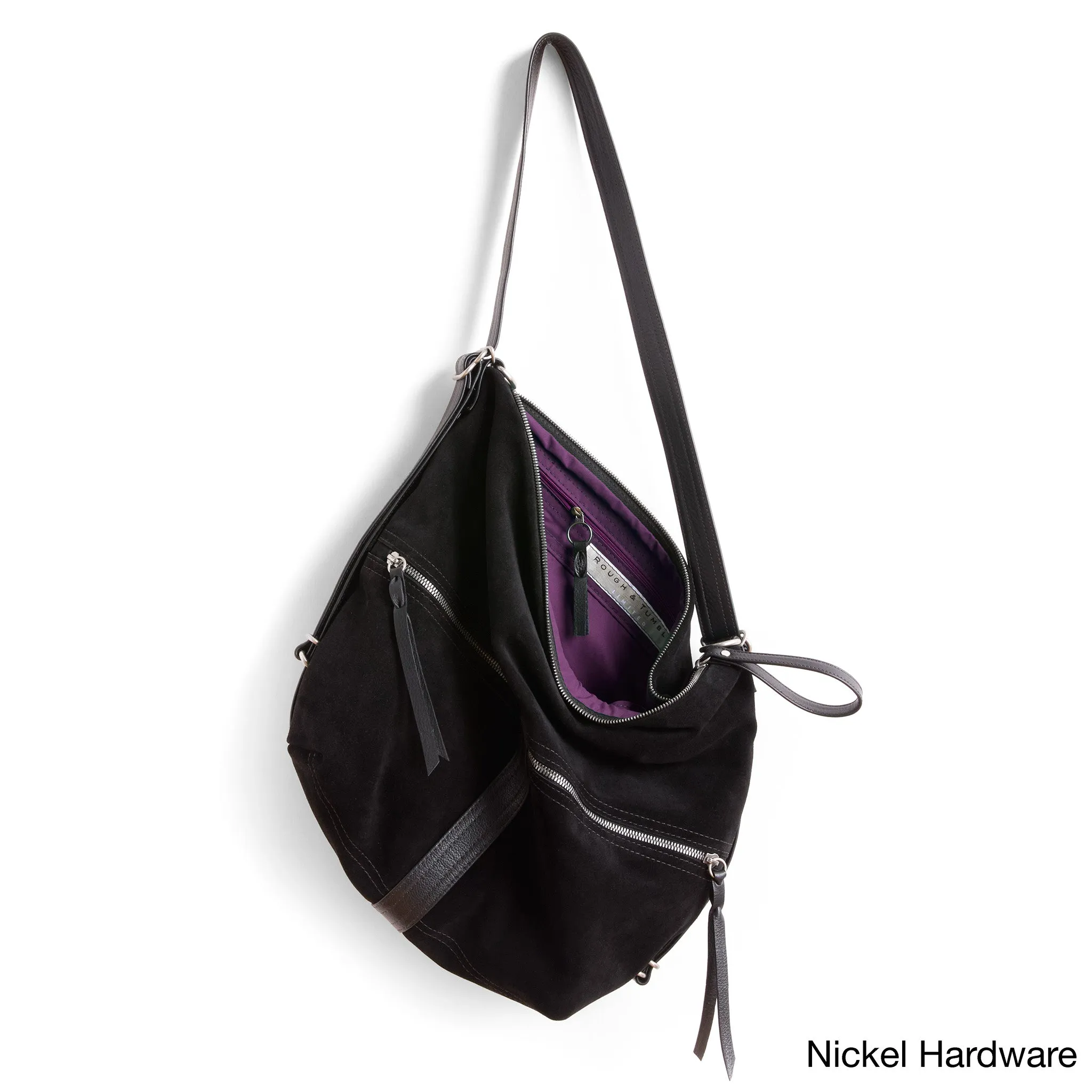 city safari™ | black suede | 3 in 1 adjustable | choose size   lining   pulls   hardware finish