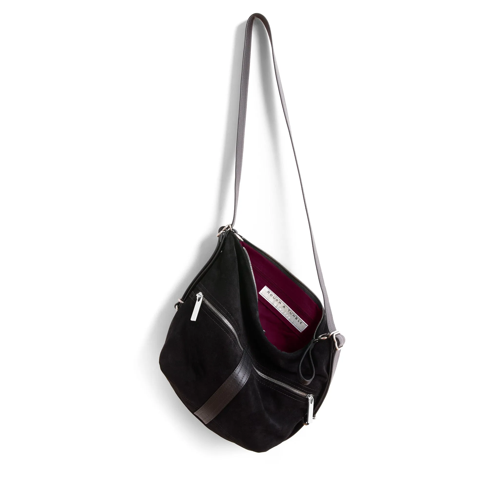 city safari™ | black suede | 3 in 1 adjustable | choose size   lining   pulls   hardware finish