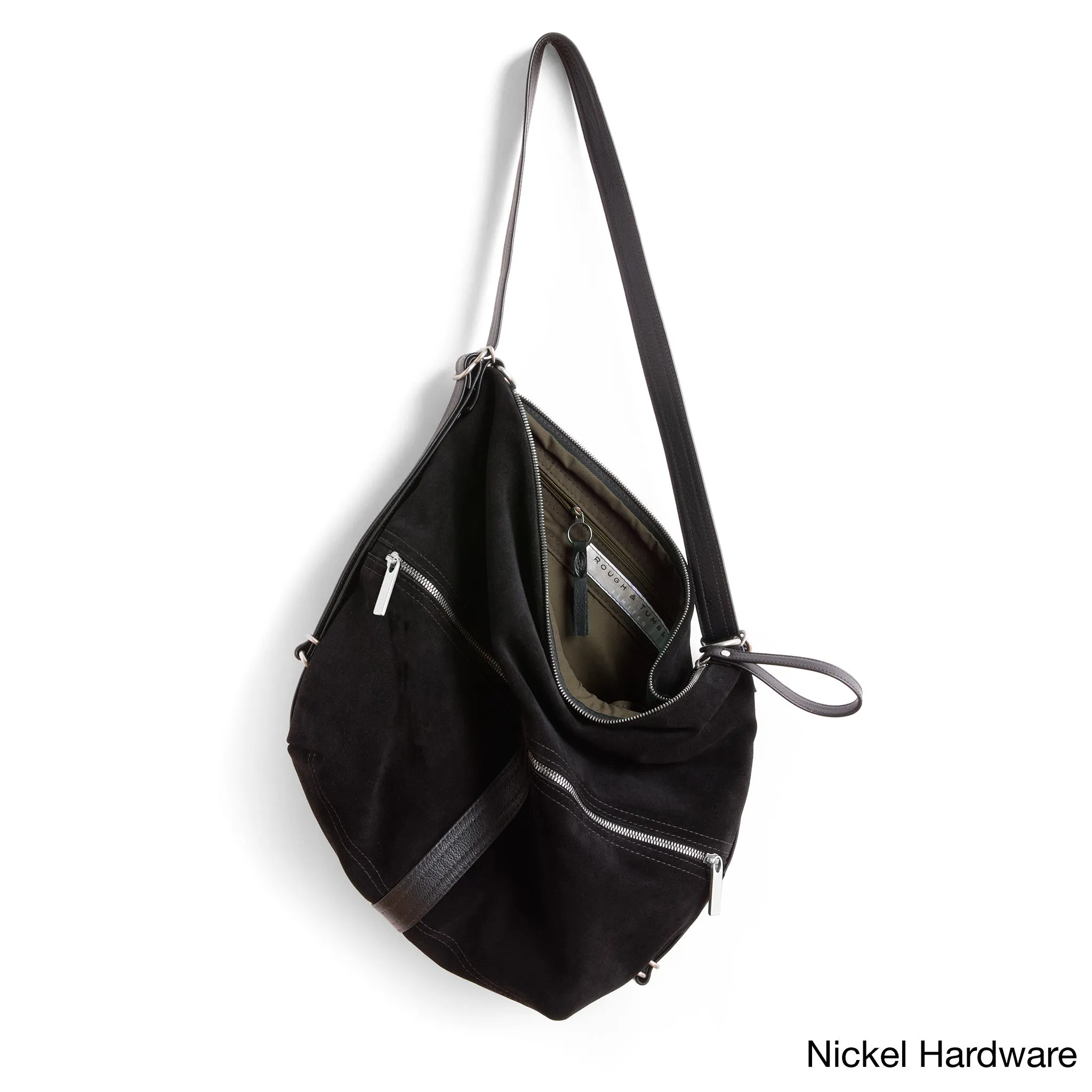 city safari™ | black suede | 3 in 1 adjustable | choose size   lining   pulls   hardware finish